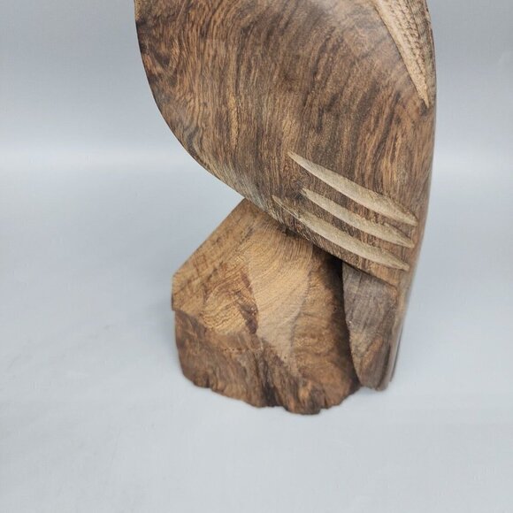 Vintage Ironwood Hawk Falcon Eagle Hand Carved Wooden Figurine Statue Bird 11" - Picture 3 of 9